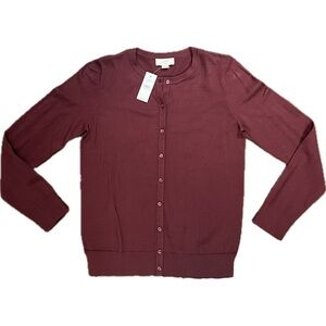 LOFT Maroon Cardigan Sweater Soft & Lightweight Size Small